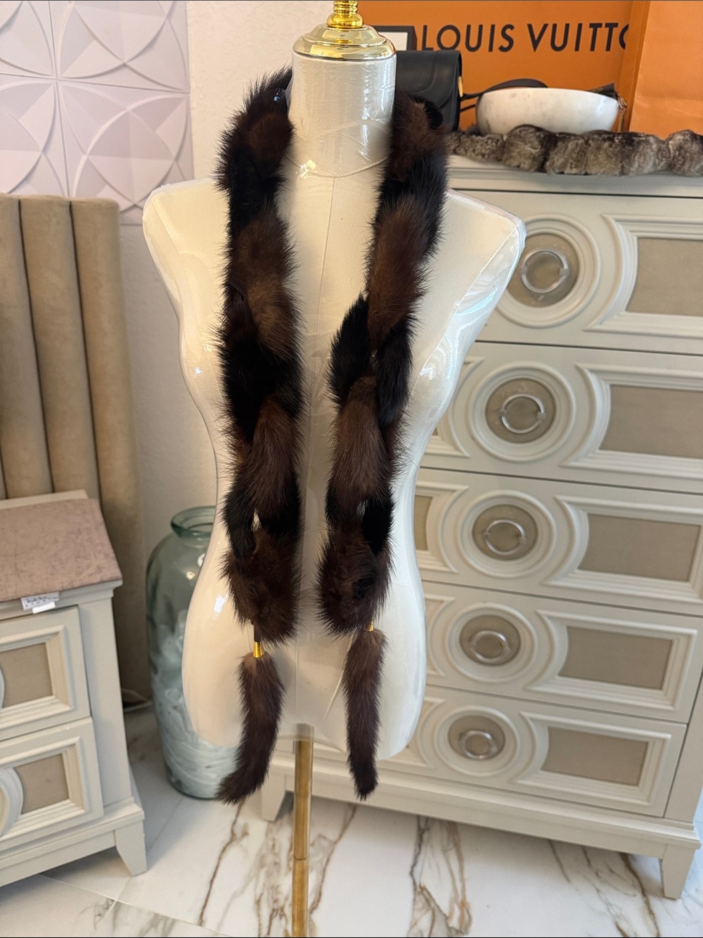 Real mink fur scarf like new